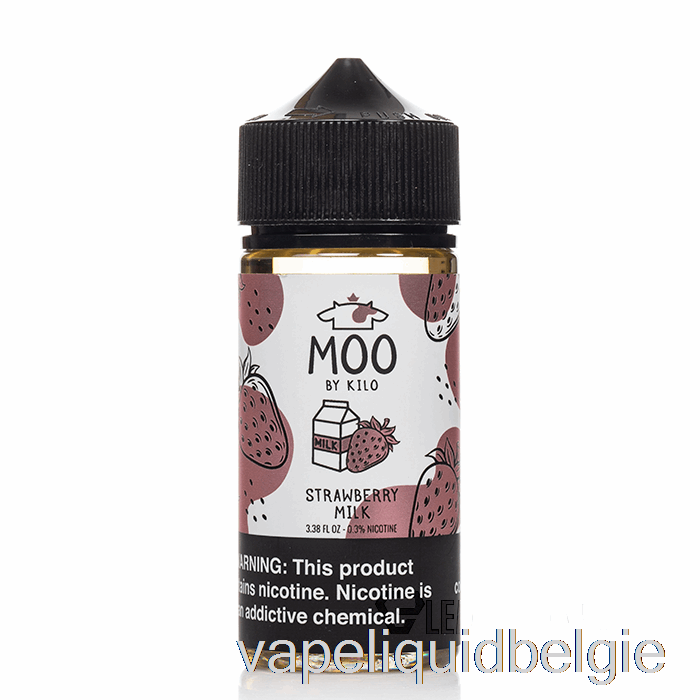 Vape Vloeibare Aardbeienmelk - Moo E-liquids - 100ml 0mg